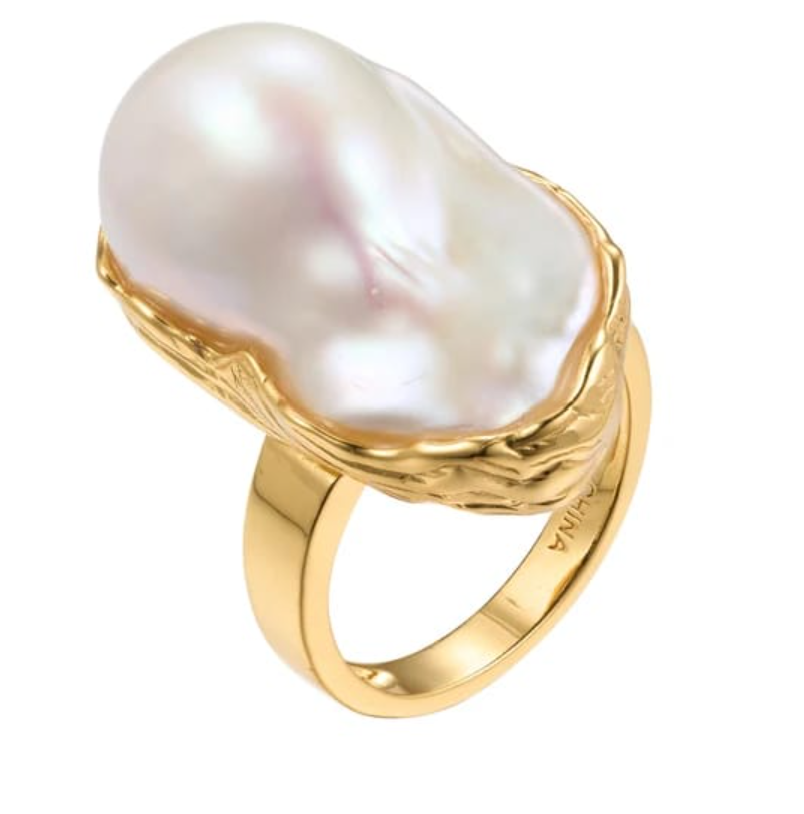 Korean White Pearl Ring