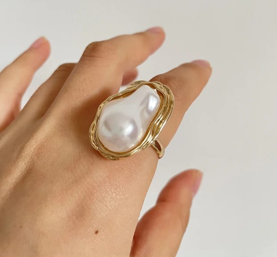 Korean White Pearl Ring