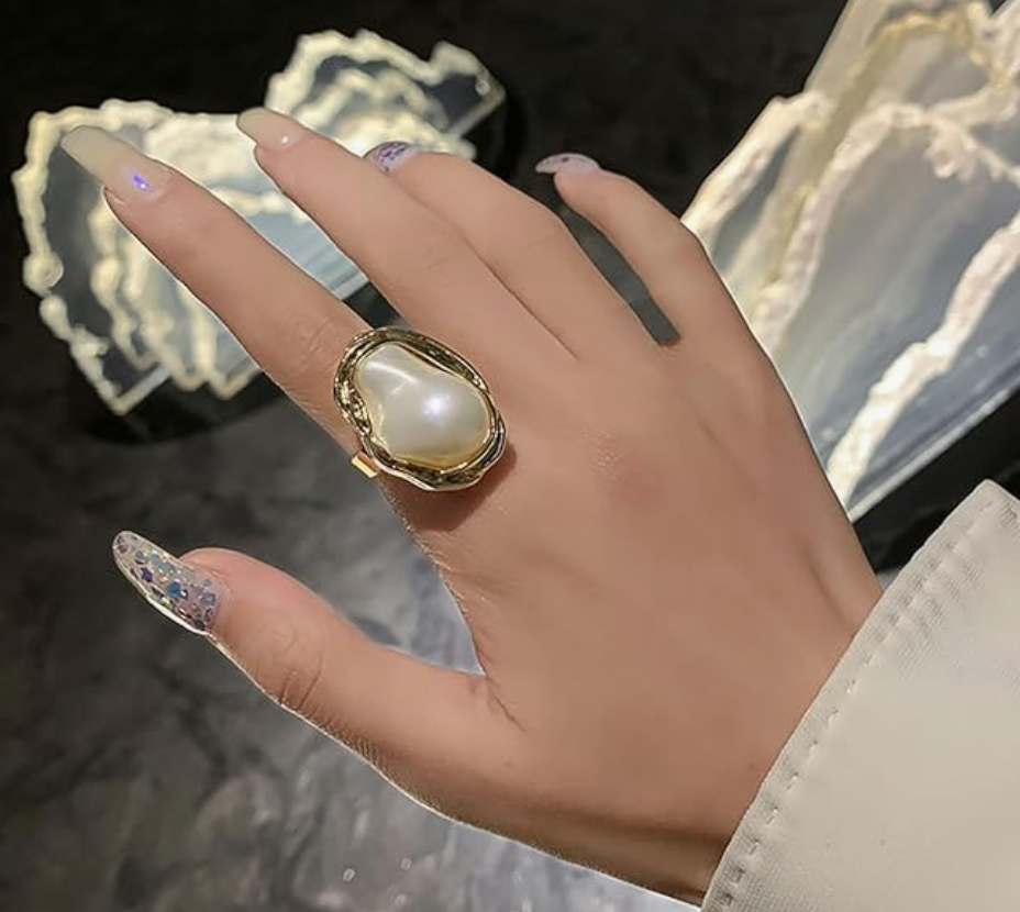 Korean White Pearl Ring