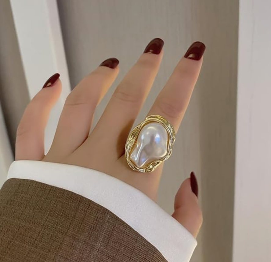 Korean White Pearl Ring